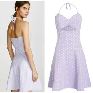 NWT Ronny Kobo Shila Polka Dot Cutout Mini Dress in Lavender